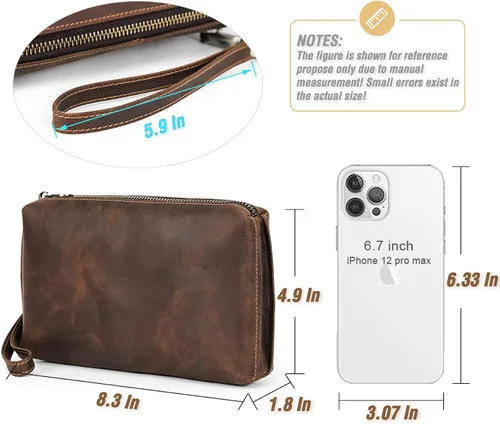 Vista 49 de Funda de piel de grano superior para hombre y mujer, múltiples bolsillos/ranuras, RFID de gran capacidad para tarjetas, cheques, dinero, pasaporte