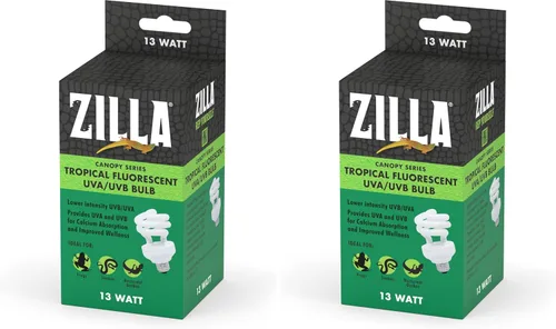 Vista 9 de Zilla Canopy Series - Bombillas fluorescentes UVB/UVA Desert 20 W, 3.875 Bombilla UVB de reptil para uso de baja intensidad, se adapta a estándar