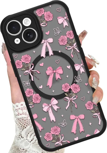 Vista 60 de KANGHAR - Funda para iPhone 11 [Compatible con Magsafe] Patrón estampado de leopardo Lindo guepardo Funda protectora magnética para niñas, mujeres