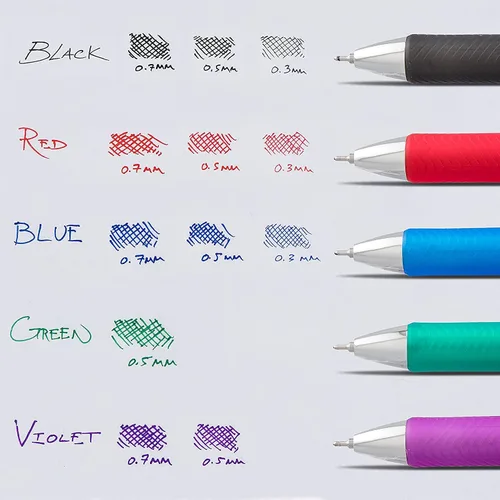Vista 7 de Pentel Energel Rtx Retráctil, 12 paquetes de 6 bolígrafos de tinta negra y 6 azules, punta de aguja, punta fina de 0.020 in