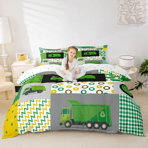 Vista 10 de Feelyou Race Car Duvet Cover Twin Size Boys Girls Speed Sports Car Bedding Set Breathable Soft Racing Comforter Cover 2Pcs Black White Checked Azure