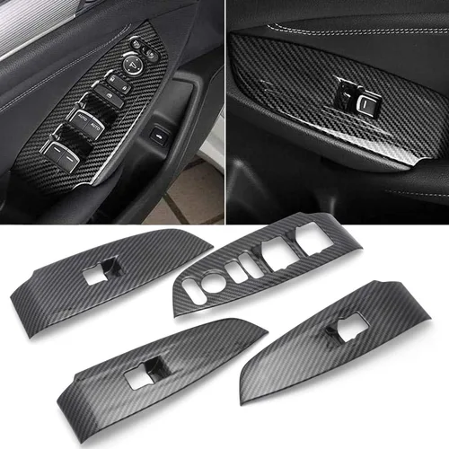Vista 13 de x xotic tech Tira de cubierta de moldura de panel de puerta lateral interior, patrón de fibra de carbono, compatible con Honda Accord Sedan 10ª