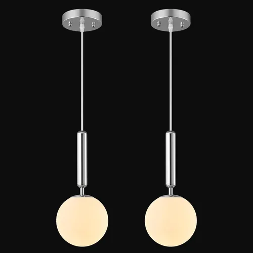 Vista 35 de Lámpara Colgante Negra Moderna Accesorio de Luz Colgante para Isla de Cocina de Mediados de Siglo con Lámpara Colgante de Globo Iluminación Colgante