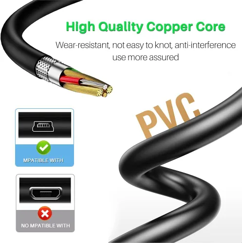 Vista 5 de FOUCECLAUS Cable de alimentación y datos USB para calculadoras Texas Instruments, cable de carga de 5 pies compatible con calculadoras gráficas
