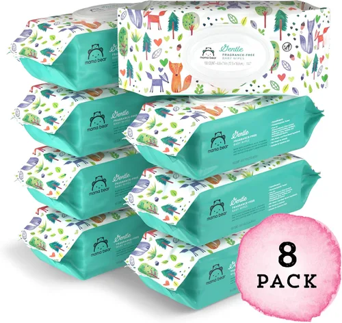 Vista 7 de Marca Amazon – Mama Bear - Toallitas suaves formuladas sin fragancia, hipoalergénicas, piel sensible, sin perfume, 800 unidades (8 paquetes de 100)