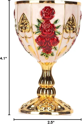 Vista 10 de Jeanoko Cáliz dorado, taza de aleación de zinc pulido de 4 pulgadas de alto grado ampliamente utilizada para bares, regalos vintage para comunión
