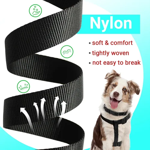Vista 4 de Arnés para perro sin tirones, arnés ajustable, correa y collar para perros pequeños, medianos y grandes, arnés suave a prueba de escapes