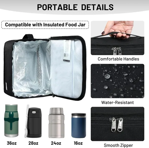 Vista 3 de MIER Lonchera térmica para hombres, mujeres y niños, portátil, pequeña, para 9 latas, mini hielera térmica compacta para escuela, trabajo, picnic