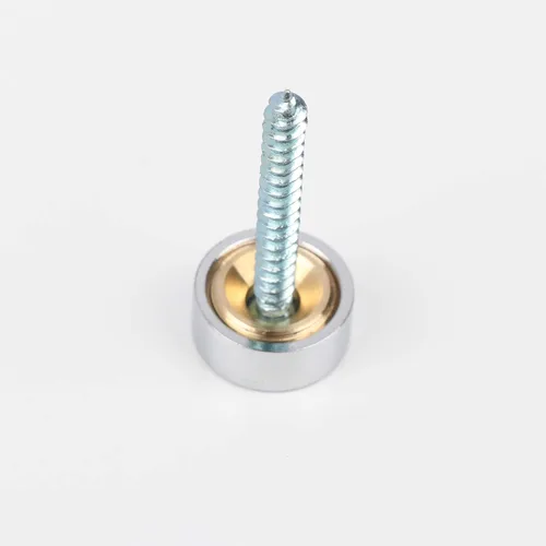 Vista 6 de Tornillos de espejo, clavos decorativos de espejo con tapa de latón, 0.6 pulgadas, cromo pulido, paquete de 4