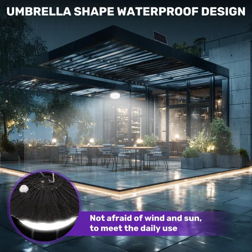 Vista 7 de Luz Solar de Cobertizo para Interiores y Exteriores, Lámpara Colgante de 244 LED con Iluminación de 360°, Sensor de Movimiento, Impermeable, Luces