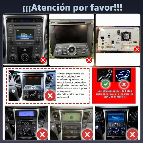 Vista 3 de 4+64G Android 15 Estéreo de coche para Hyundai Sonata 2010-2015 Carplay inalámbrico Android Auto 9 "IPS pantalla táctil Radio del coche 32 Banda EQ
