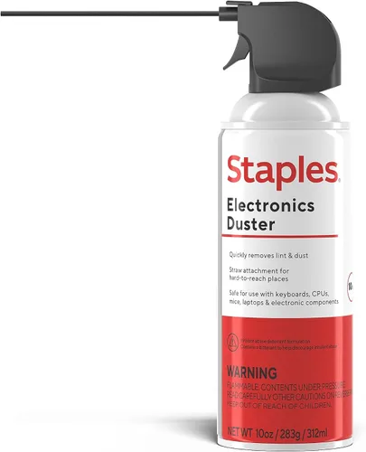 Vista 5 de Staples Plumero de aire comprimido – 10 oz. Lata para electrónica, teclados y dispositivos de oficina