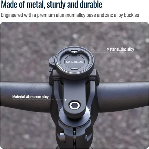 Vista 8 de sincetop Soporte universal de teléfono para bicicleta, soporte de teléfono con tapa de vástago de aluminio para bicicletas de montaña y carretera
