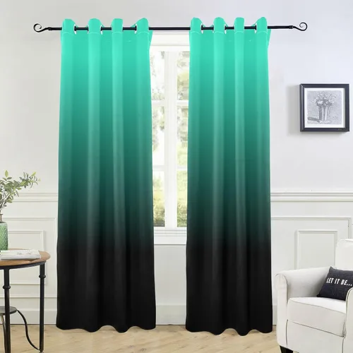 Vista 9 de Cortinas amarillas y azules de 84 pulgadas, 1 pieza, cortinas de puerta para tratamientos de ventanas, divisores de habitación, cortinas de cocina