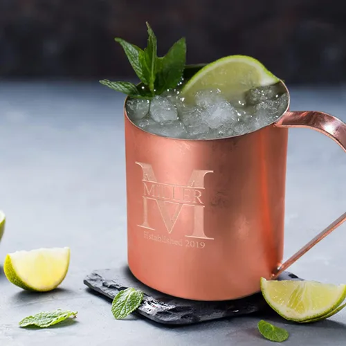 Vista 2 de Monograma personalizado 14oz. Taza de cobre Moscú Mule