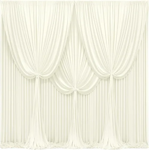 Vista 9 de Cortinas de fondo azul bebé de 8 x 10 pies para bodas, cortinas de fondo de poliéster sin arrugas, para baby shower, fiestas de cumpleaños