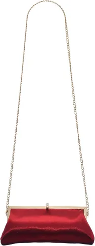 Vista 6 de Bolsa de embrague clásica de satén de lujo con elegante bolso cruzado con diamantes de imitación para boda, novia, graduación, graduación