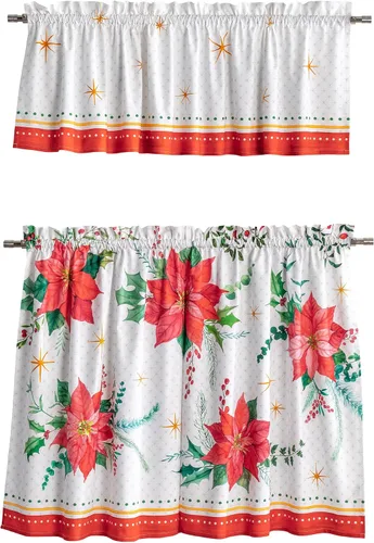 Vista 19 de Maison d' Hermine Juego de cortinas de cocina para ventanas, juego de cortinas de cocina 100% algodón, cenefas para el hogar [2 niveles