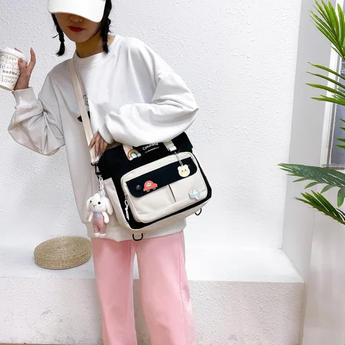 Vista 7 de Lindas Mochilas Para La Escuela, Mochila Japonesa Kawaii Multifuncional Para Laptop, Mochilas Estéticas Para Niñas Adolescentes Y Niños, Mensajero