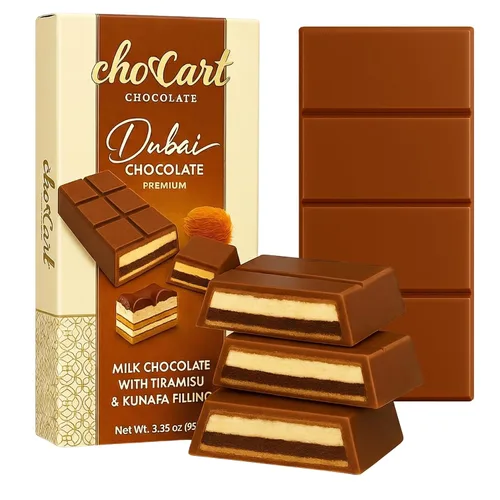 Vista 19 de Barra de chocolate ChoCart Dubai con algodón de azúcar y pistacho 95g de chocolate con leche belga prémium Delicia viral del Medio Oriente