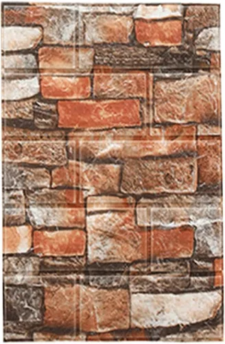 Vista 9 de Pegatinas 3D de pared de ladrillo autoadhesivas de espuma de 30.31 x 13.78 pulgadas, paneles de pared de ladrillo para sala de estar, TV de fondo