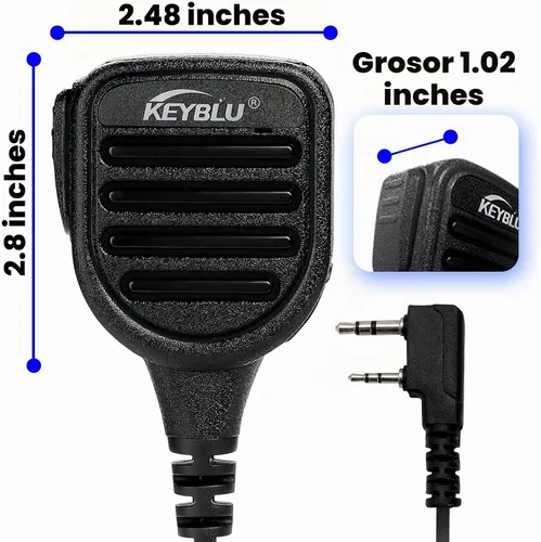 Vista 3 de Micrófono de altavoz impermeable negro de 2 pines Negro con conector de 0.138 in
