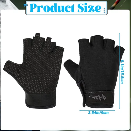 Vista 2 de Ptwola Guantes sin dedos, guantes de pesca, guantes de remo, guantes de remo, guantes de kayak, guantes de agua, guantes deportivos, guantes