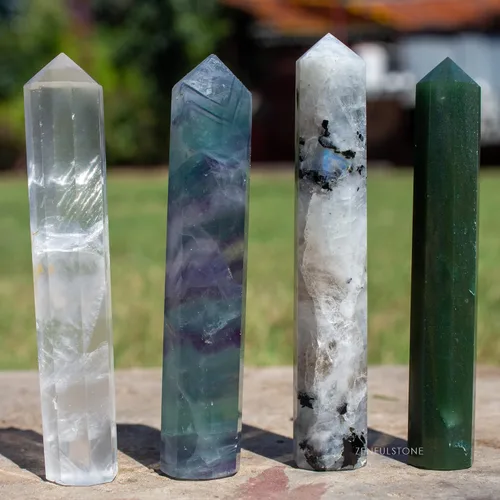 Vista 6 de Puntos de varita de cristal curativo Juego de 8 cristales reales octogonal de 2 pulgadas Juego de varita de cristal para meditación curativa