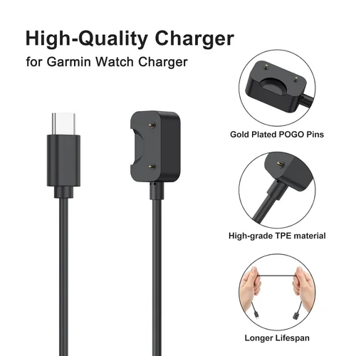 Vista 4 de Cable de carga USB C compatible con cargador Samsung Galaxy Fit 3, base de cable de carga de repuesto para reloj inteligente Galaxy Watch Fit 3