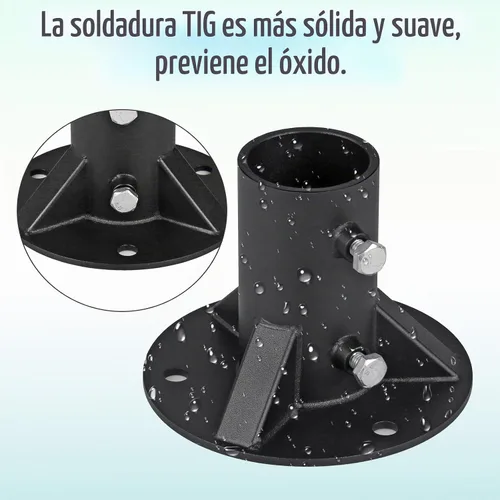 Vista 3 de Base de brida de piso de 2 pulgadas de Insaga para poste de valla de eslabones de cadena, base de poste de valla redonda de alta resistencia, piezas