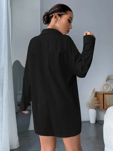 Vista 2 de SOLY HUX Women's Button Down Long Sleeve Collar One Piece Romper Playsuit Bodysuit Short Jumpsuit