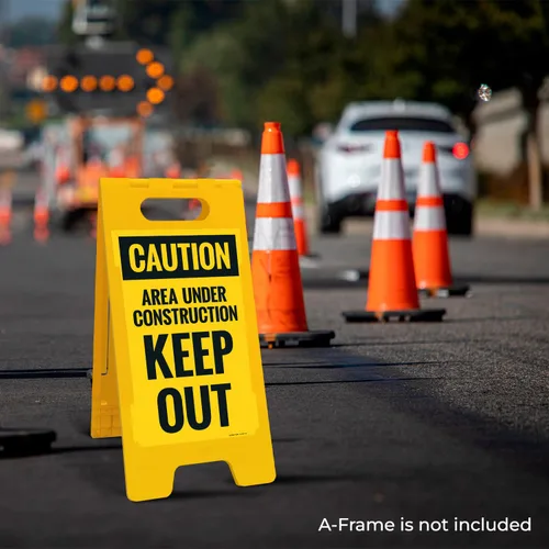 Vista 2 de OSHA Caution Area Under Construction Keep Out Sidewalk Sign Kit, 10x16 Inches, Replacement Panels (2 Pack) Thick HDPS Plastic, Made in USA by Sigo