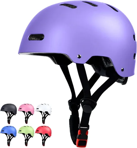 Vista 13 de Casco de patineta y bicicleta para adultos, mujeres, hombres, jóvenes y niños (2-3-5-8-14+ años, niños y niñas) - Casco ajustable multideporte