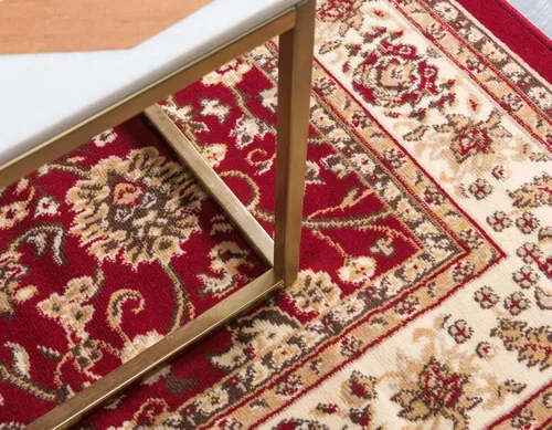 Vista 5 de Unique Loom Sialk Hill Collection - Alfombra de área Washington (6' 1" x 9' Rectángulo Burdeos/Crema)