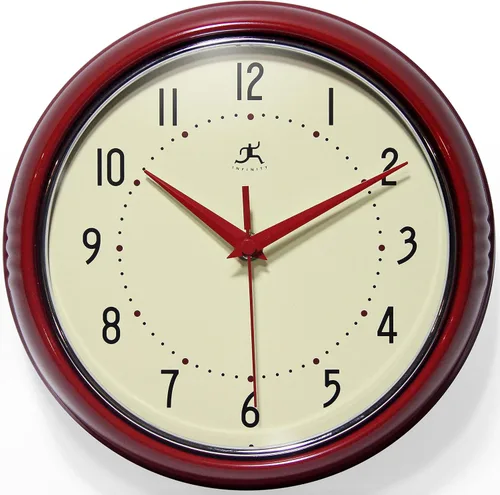 Vista 28 de Infinity Instruments Reloj de pared retro, reloj cuadrado de 9 pulgadas, silencioso sin tictac, moderno de mediados de siglo, reloj de cocina, reloj
