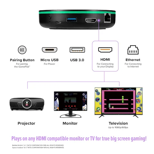 Vista 3 de Legends Core Plus, Plug And Play Arcade Game Console, Home Arcade, Classic Retro Video Games, 100 Licensed Genre-Defining Arcade & Console