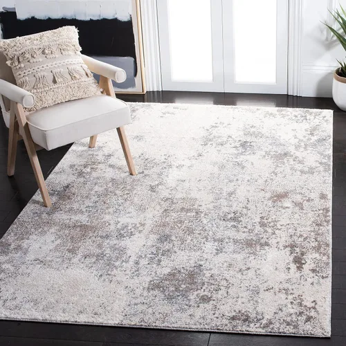 Vista 18 de SAFAVIEH Aston Collection - Alfombra decorativa, 2 x 5 pies, gris claro y gris, diseño abstracto moderno, no desprende pelusa y de fácil cuidado