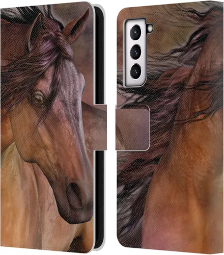 Vista 275 de Head Case Designs Officially Licensed Laurie Prindle A Morgan Christmas Western Stallion Leather Wallet Case Compatible with Samsung Galaxy A07 4G