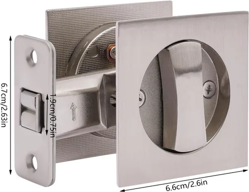 Vista 5 de Juego de 2 candados ocultos de acero cromado resistente para puerta de seguridad, garaje, cobertizo, furgoneta