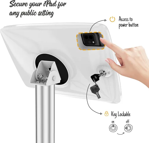 Vista 2 de Soporte de suelo para tablet antirrobo ajustable – Compatible con iPad 10.9 pulgadas, Pro 11" 1 2 3 4, Air 4 5, Air 11" (M2/M3/M4), iPad 11" (A16)