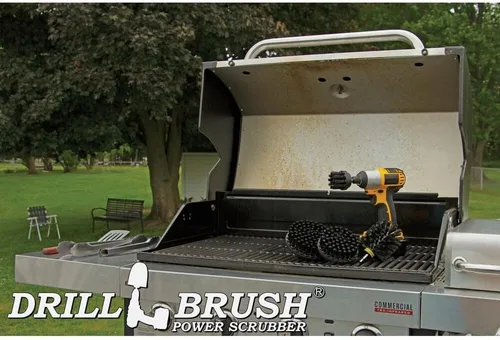 Vista 3 de Drillbrush Kit de limpieza para parrilla de barbacoa, cepillo seguro de nailon para parrilla, juego de cepillos de taladro, accesorios de limpieza