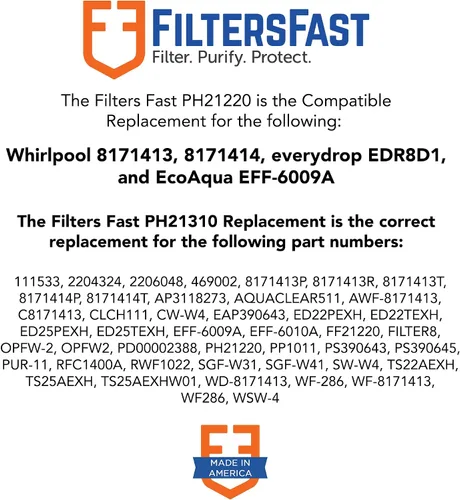 Vista 2 de Filters Fast PH21220 Reemplazo compatible para Everydrop EDR8D1, cartucho de filtro de carbono para refrigerador para dispensador de agua