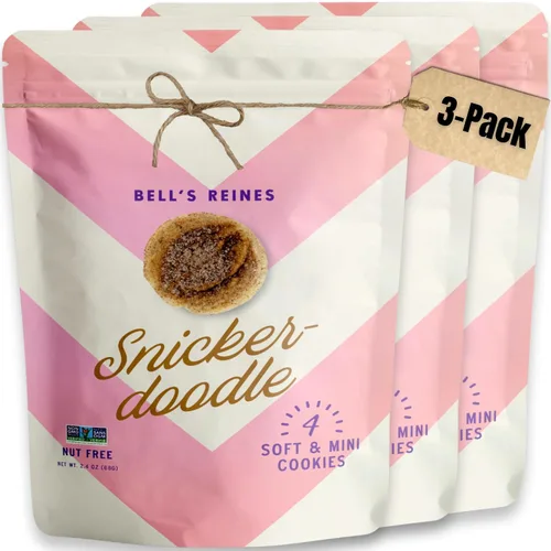 Vista 15 de Bell's Reines Galletas de mantequilla, lote pequeño gourmet suave, aperitivos saludables, paquetes de 4 galletas frescas de panadería, paquete de 3