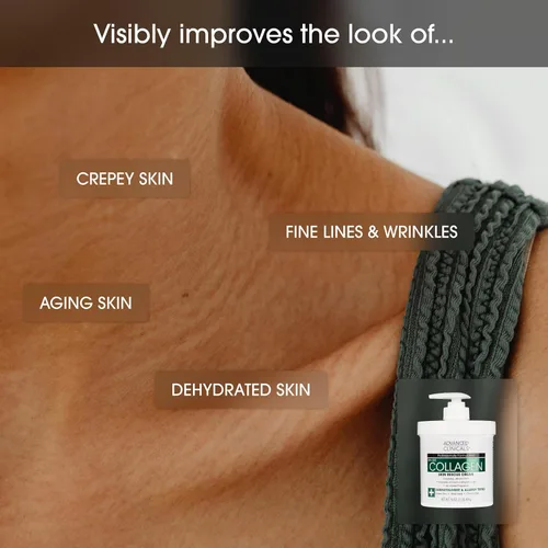Vista 4 de Advanced Clinicals Loción corporal y hidratante facial de colágeno Loción de colágeno antienvejecimiento para mujeres, hombres, manos y cuello que