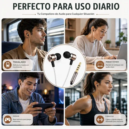 Vista 7 de Sephia SP3060VC - Auriculares con cable y micrófono, auriculares intrauditivos con graves profundos y aislamiento de ruido, controladores de 10mm