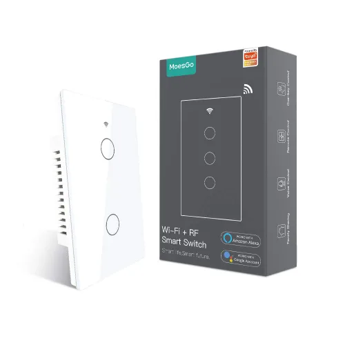 Vista 11 de MoesGo - Interruptor inteligente táctil de pared WiFi RF433 de segunda generación Smart Touch Wall Single Fire, no se necesita cable neutro