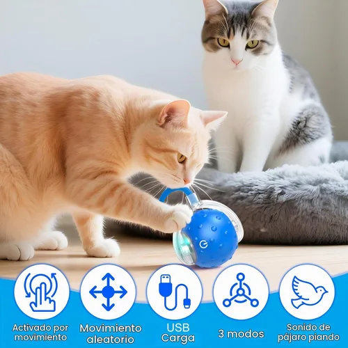Vista 2 de Juguete Tiny Fetch para Perros, Juguetes Interactivos Tinyfetch para Perros y Gatos con Pelotas con Canto de Pájaros, Juguete de Pelota Eléctrica