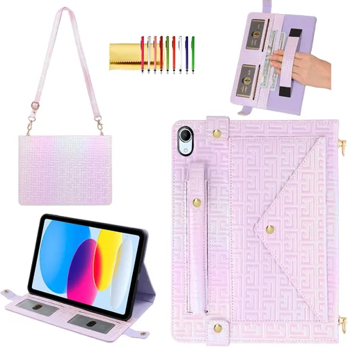 Vista 138 de Funda tipo bolso para iPad mini de 5ª/4ª/3ª/2ª/1ª generación de 7.9 pulgadas, Techcircle funda ligera tipo folio con soporte bandolera con billetera