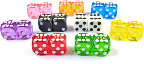Vista 3 de Bescon Dice Dados de precisión pequeños profesionales de 0.500 in (1/2 pulgada) con número de serie aleatorio, mini dados de corte de precisión