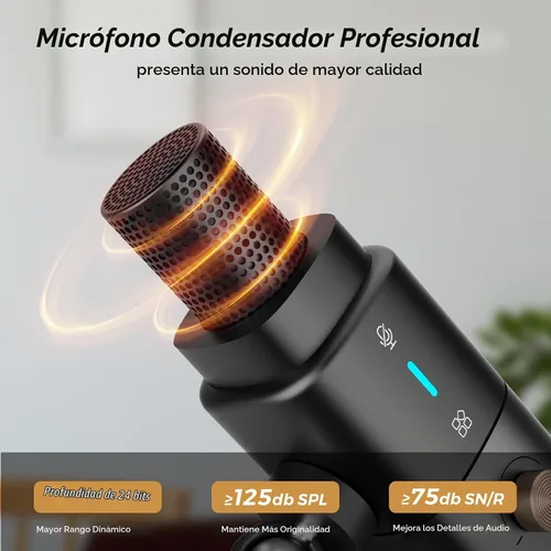 Vista 2 de NearStream AM25X Gen2 XLR/USB Micrófono de condensador con soporte